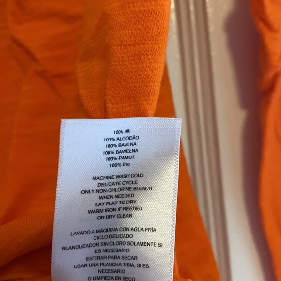 Micheal Kors sz M orange 3/4 sleeve top with front pocket - Picture 8 of 8